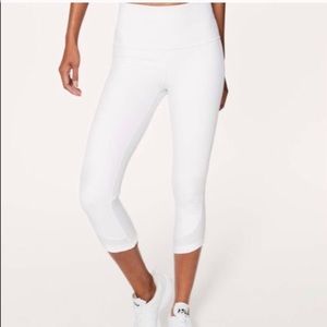 Lululemon “Ready Set Go “cropped white leggings